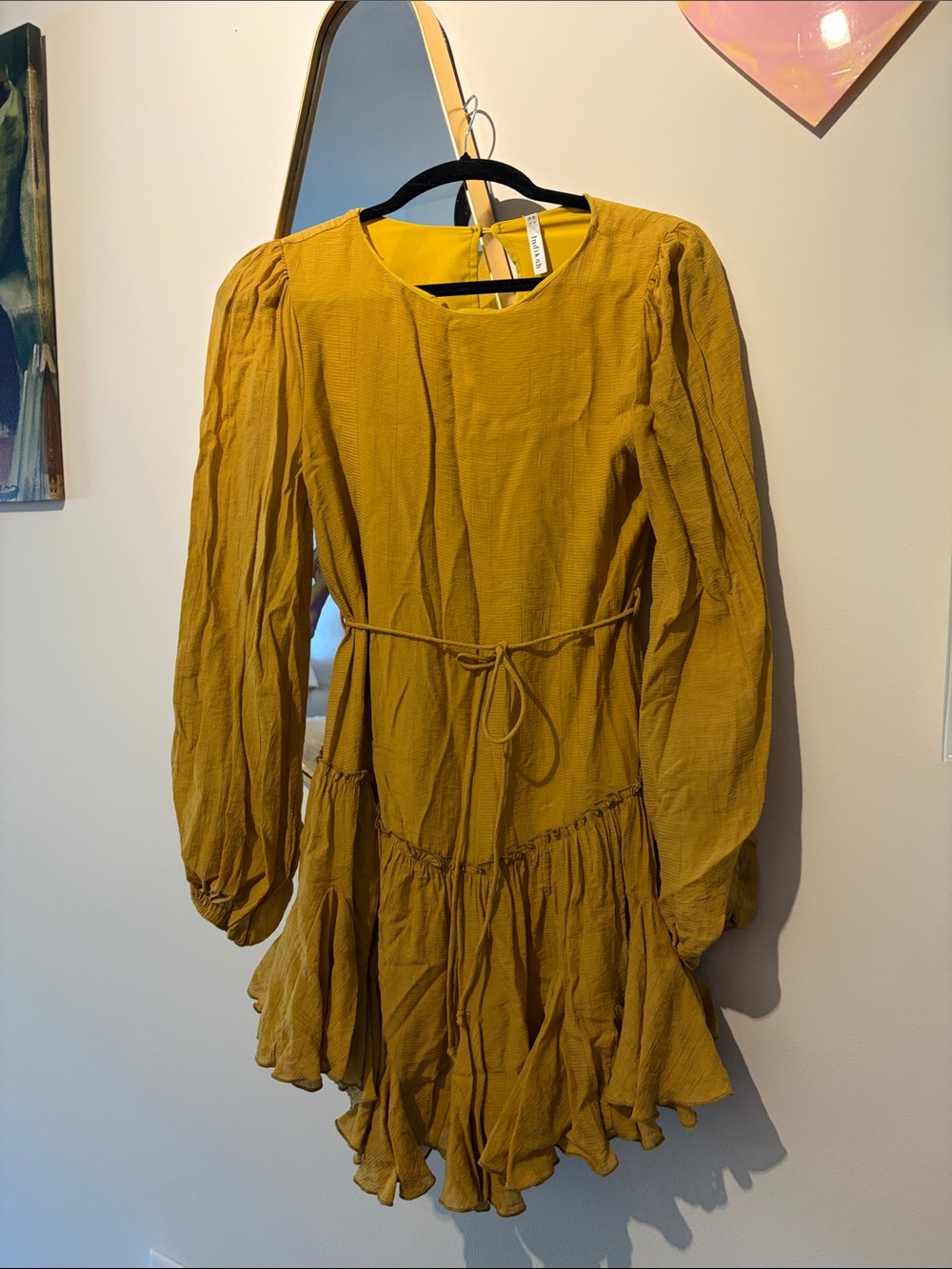 INDIKAH Mustard Long Sleeve Dress